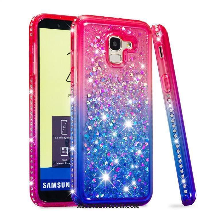 Samsung Galaxy J6 Kuoret Silikoni Kotelo Kaltevuus Pehmeä Neste Violetti