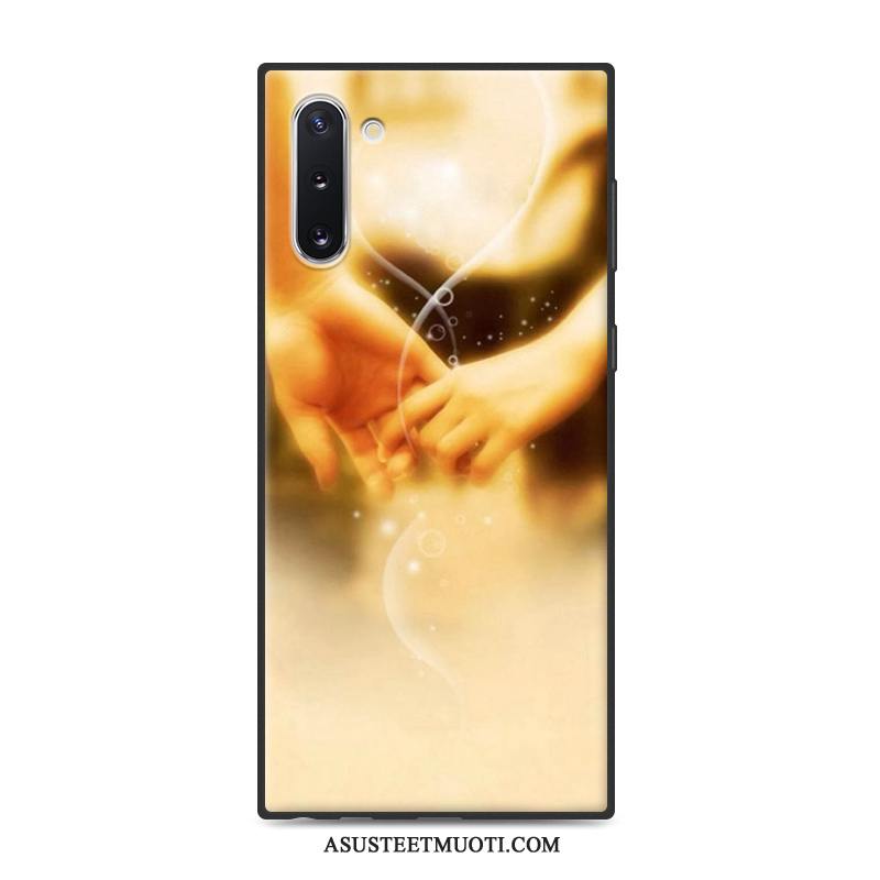 Samsung Galaxy Note 10 Kuoret Kotelo Pesty Suede Tähti Suojaus Musta