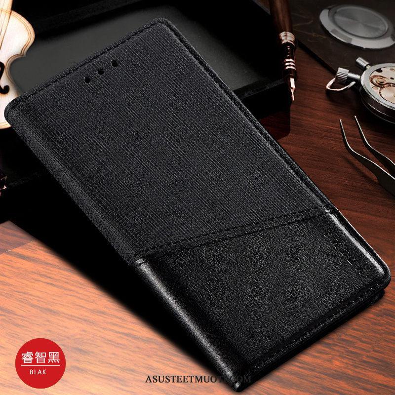 Samsung Galaxy Note 10 Kuori Kuoret Tähti Nahkakotelo Musta Puhelimen