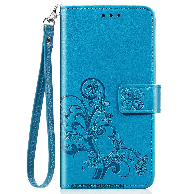 Samsung Galaxy Note 10 Lite Kuoret Puhelimen Suojaus Simpukka Sininen Nahkakotelo