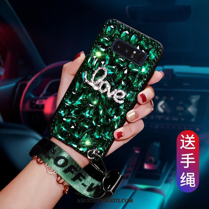 Samsung Galaxy Note 8 Kuoret Murtumaton Punainen Rhinestone Inlay Puhelimen Kotelo