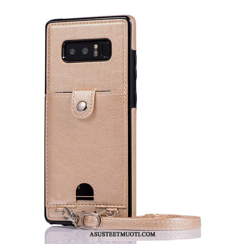 Samsung Galaxy Note 8 Kuoret Nahkakotelo Kortti Murtumaton Tähti Puhelimen