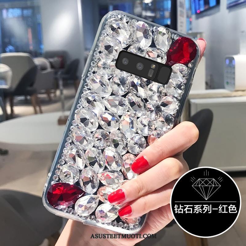 Samsung Galaxy Note 8 Kuoret Rhinestone Inlay Musta Yksinkertainen Kuori Persoonallisuus