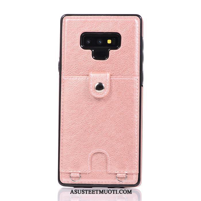Samsung Galaxy Note 9 Kuori Kuoret Kortti Murtumaton Pinkki Kotelo Kulta