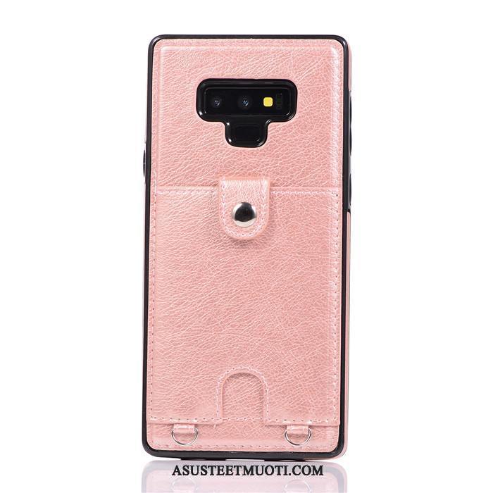 Samsung Galaxy Note 9 Kuori Kuoret Kortti Murtumaton Pinkki Kotelo Kulta