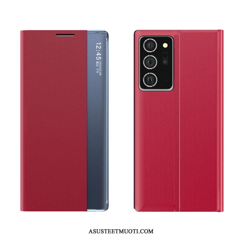 Samsung Galaxy Note20 Kuoret Horrostila Windows Suojaus Kotelo Nahkakotelo