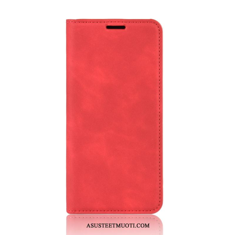 Samsung Galaxy Note20 Kuoret Punainen Nahkakotelo Kuori Magneettinen Tuki