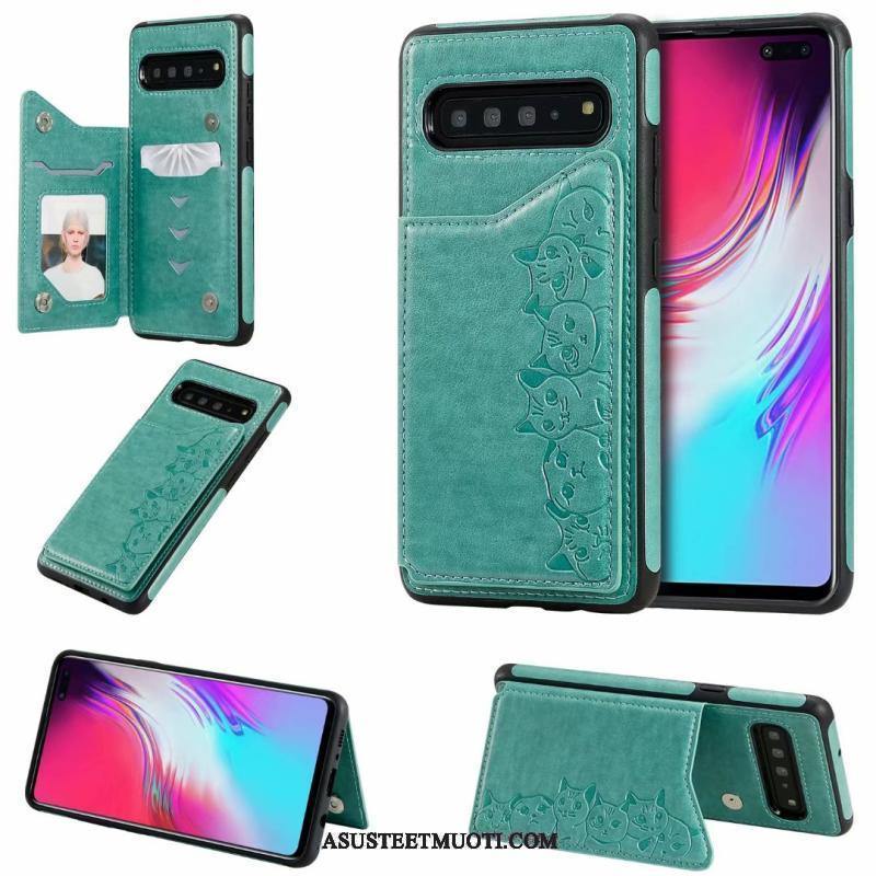 Samsung Galaxy S10 5g Kuoret Kuvio Murtumaton Sarjakuva Puhelimen Nahkakotelo