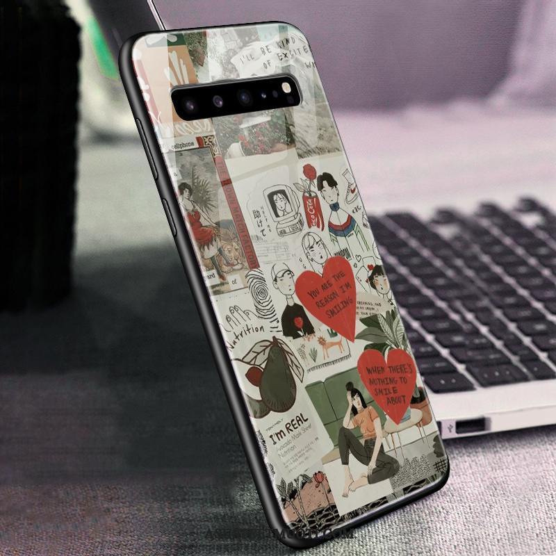 Samsung Galaxy S10 5g Kuoret Vihreä Tähti Lasi Puhelimen Kuori