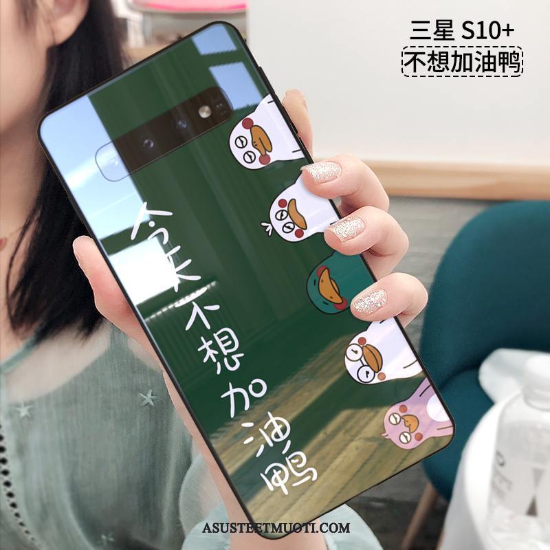 Samsung Galaxy S10+ Kuoret Murtumaton Lasi Silikoni Kuori Luova