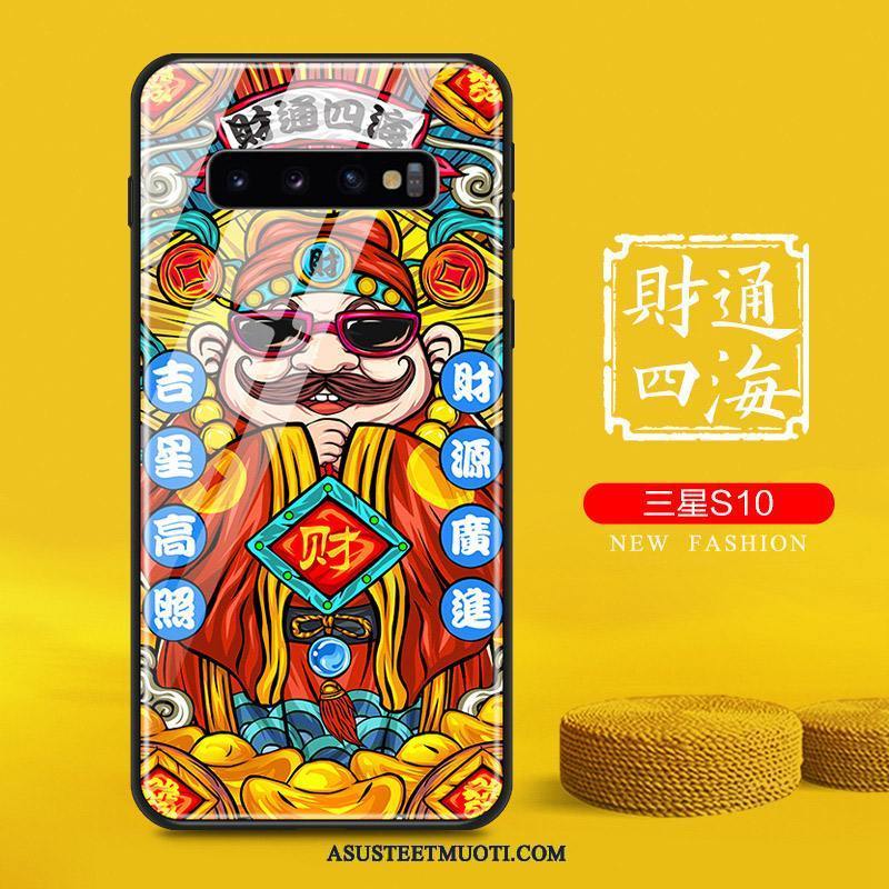Samsung Galaxy S10 Kuoret Persoonallisuus Kiinalainen Tyyli Punainen Lasi Tide-brändi