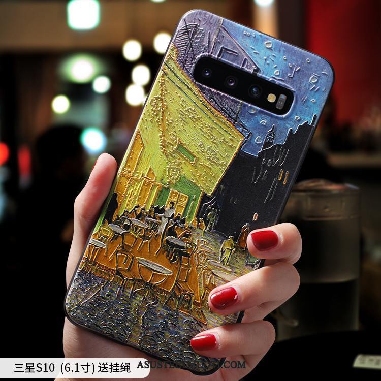 Samsung Galaxy S10 Kuoret Puhelimen Luova Sininen Silikoni Persoonallisuus