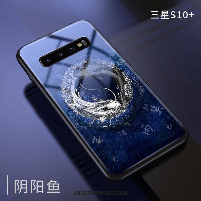 Samsung Galaxy S10+ Kuoret Yksinkertainen Persoonallisuus Sininen Kiinalainen Tyyli Luova