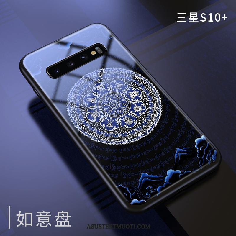 Samsung Galaxy S10+ Kuoret Yksinkertainen Persoonallisuus Sininen Kiinalainen Tyyli Luova