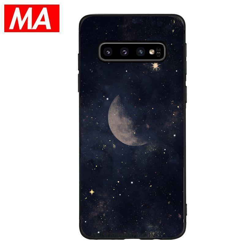 Samsung Galaxy S10+ Kuori Kuoret Silikoni Kuukausi Trendi Yksinkertainen