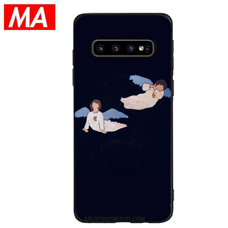 Samsung Galaxy S10+ Kuori Kuoret Suojaus Harmaa Kotelo Enkeli Puhelimen