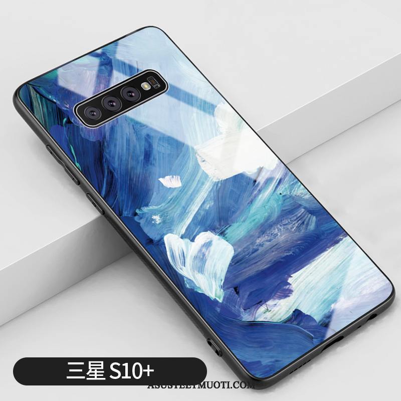 Samsung Galaxy S10+ Kuori Kuoret Tähti Punainen Öljyvärimaalaus Puhelimen Sininen