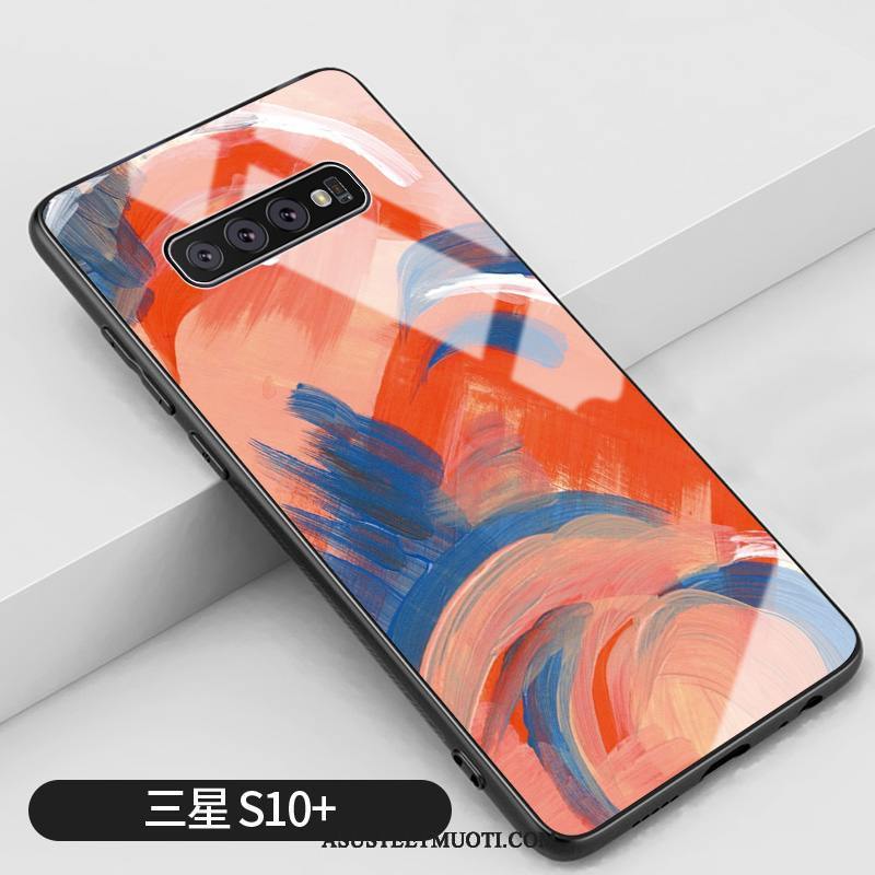 Samsung Galaxy S10+ Kuori Kuoret Tähti Punainen Öljyvärimaalaus Puhelimen Sininen