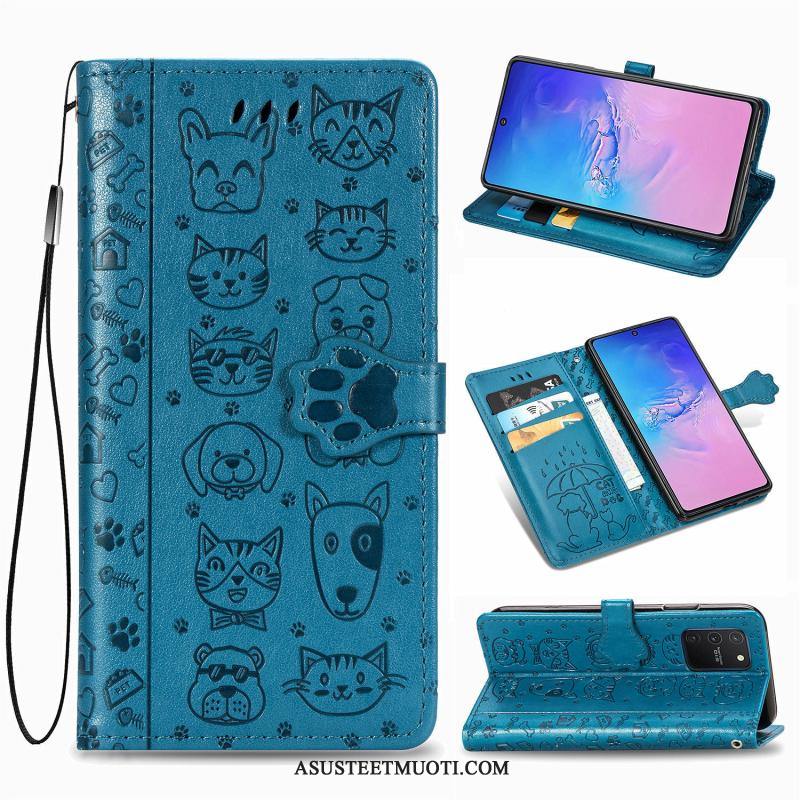 Samsung Galaxy S10 Lite Kuoret Simpukka Nahkakotelo Murtumaton Kuori Vihreä