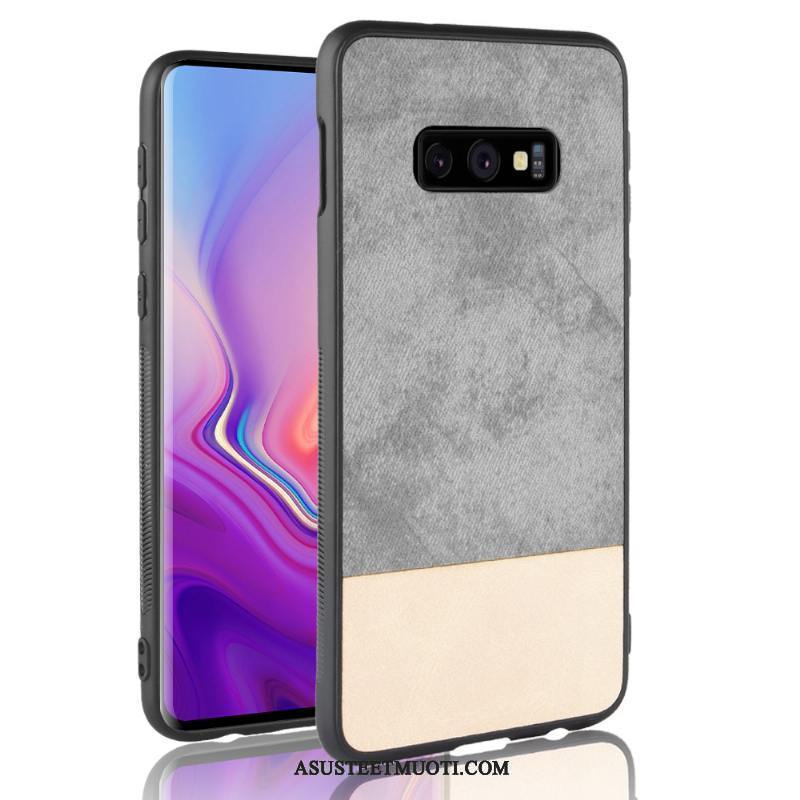 Samsung Galaxy S10e Kuoret Kotelo Sininen Puhelimen Pesty Suede Cowboy