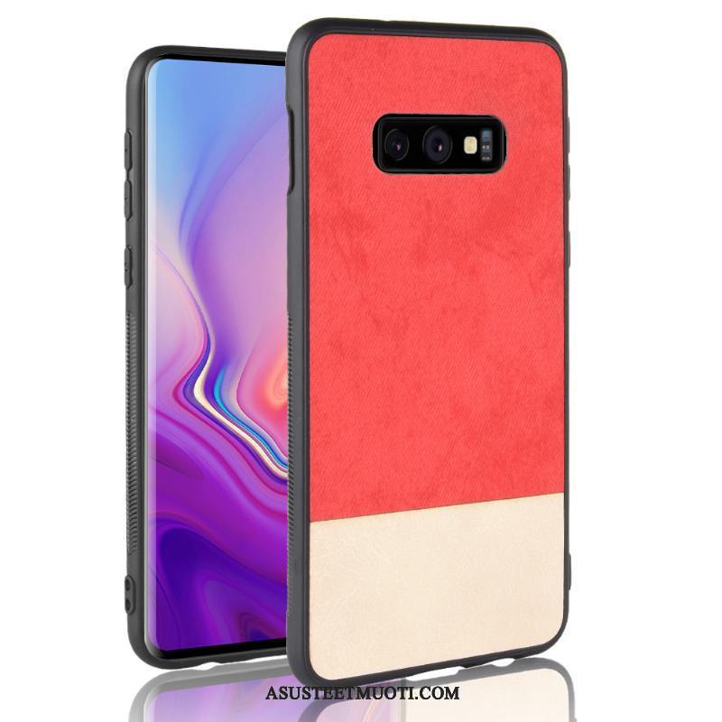 Samsung Galaxy S10e Kuoret Kotelo Sininen Puhelimen Pesty Suede Cowboy