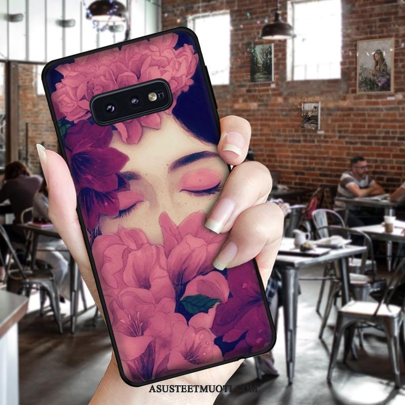 Samsung Galaxy S10e Kuoret Puhelimen Kotelo Suojaus Musta Violetti