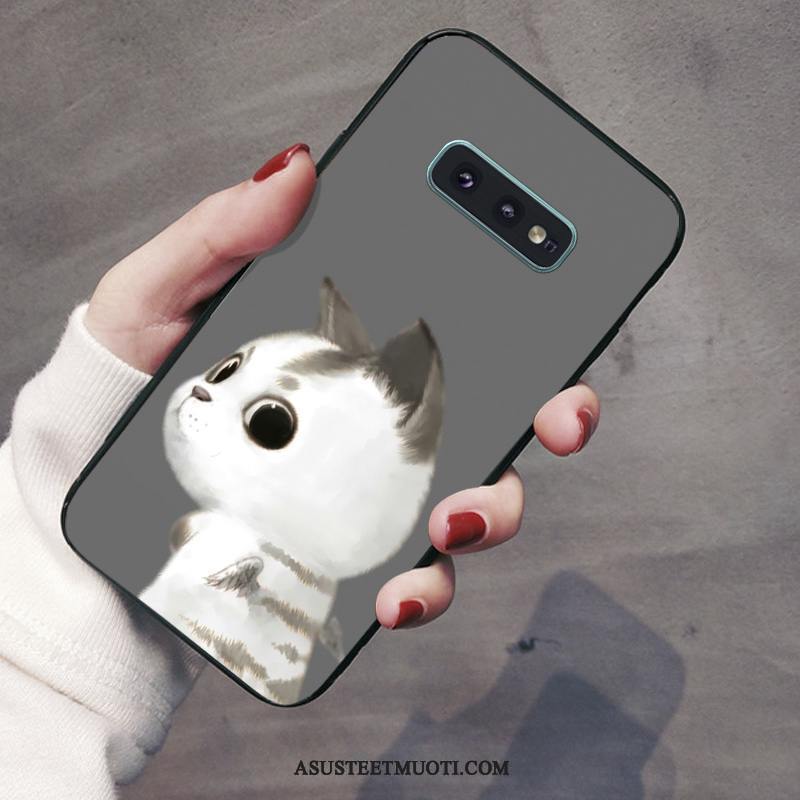 Samsung Galaxy S10e Kuoret Sarjakuva Kissa Murtumaton Harmaa Persoonallisuus