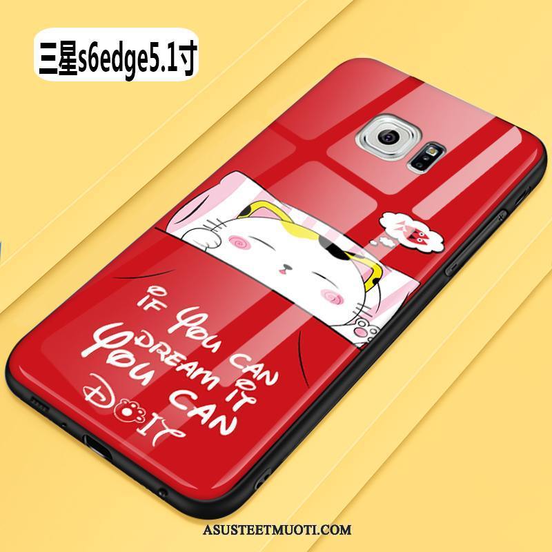 Samsung Galaxy S6 Edge Kuoret Suojaus Punainen Ihana Lasi All Inclusive