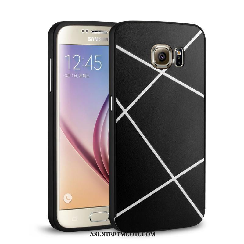 Samsung Galaxy S6 Edge Kuoret Tähti Metalli Musta Suojaus Kotelo