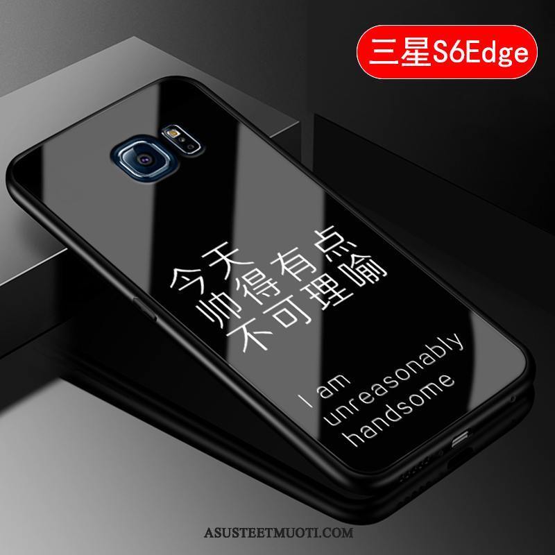 Samsung Galaxy S6 Edge Kuori Kuoret Puhelimen All Inclusive Musta Suojaus Lasi