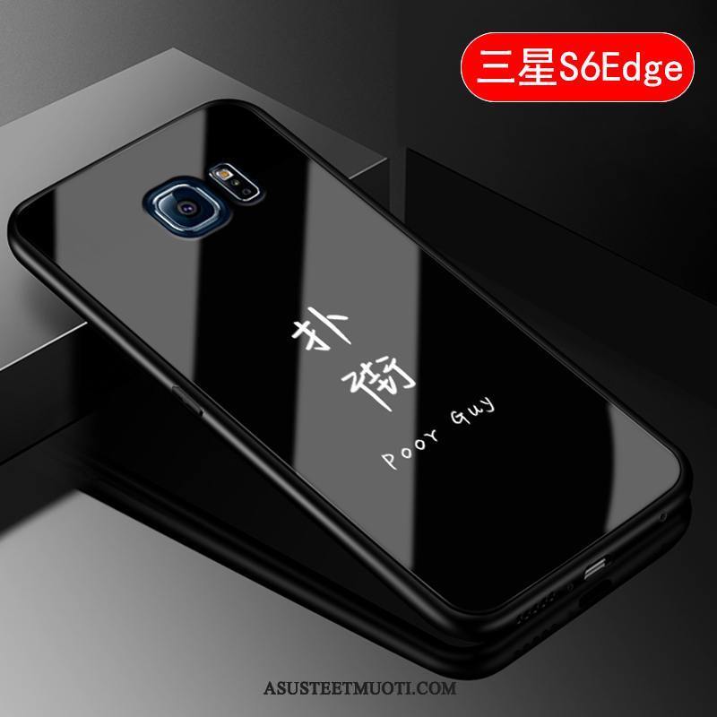Samsung Galaxy S6 Edge Kuori Kuoret Puhelimen All Inclusive Musta Suojaus Lasi