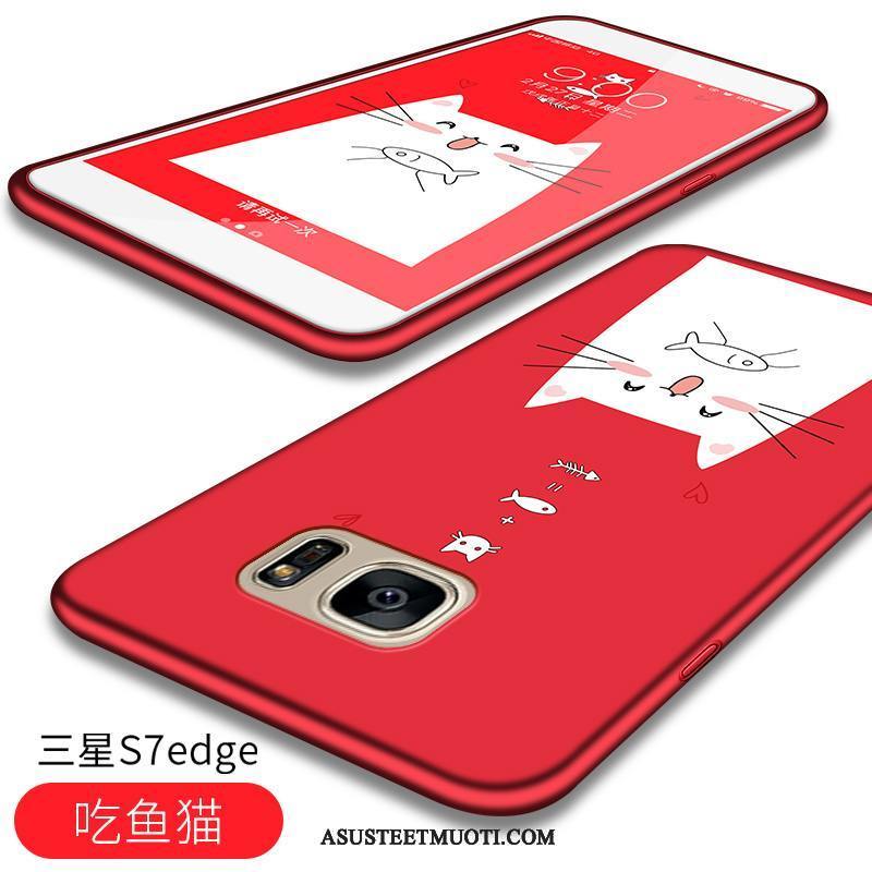 Samsung Galaxy S7 Edge Kuori Kuoret Sarjakuva Tähti Uusi Punainen Ihana
