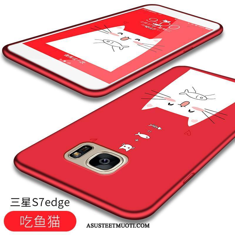 Samsung Galaxy S7 Edge Kuori Kuoret Sarjakuva Tähti Uusi Punainen Ihana