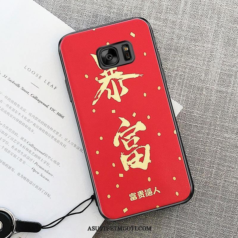 Samsung Galaxy S7 Kuori Kuoret Punainen Murtumaton Kiinalainen Tyyli Tähti Rikkaus