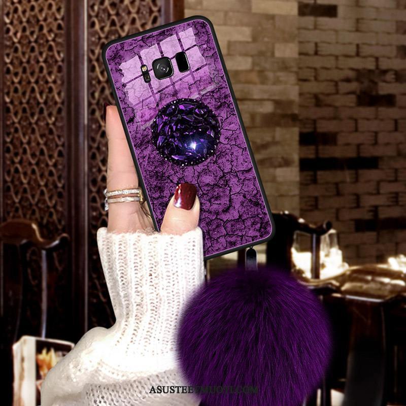 Samsung Galaxy S8 Kuoret Luova Violetti Lasi Silikoni Pehmeä Neste