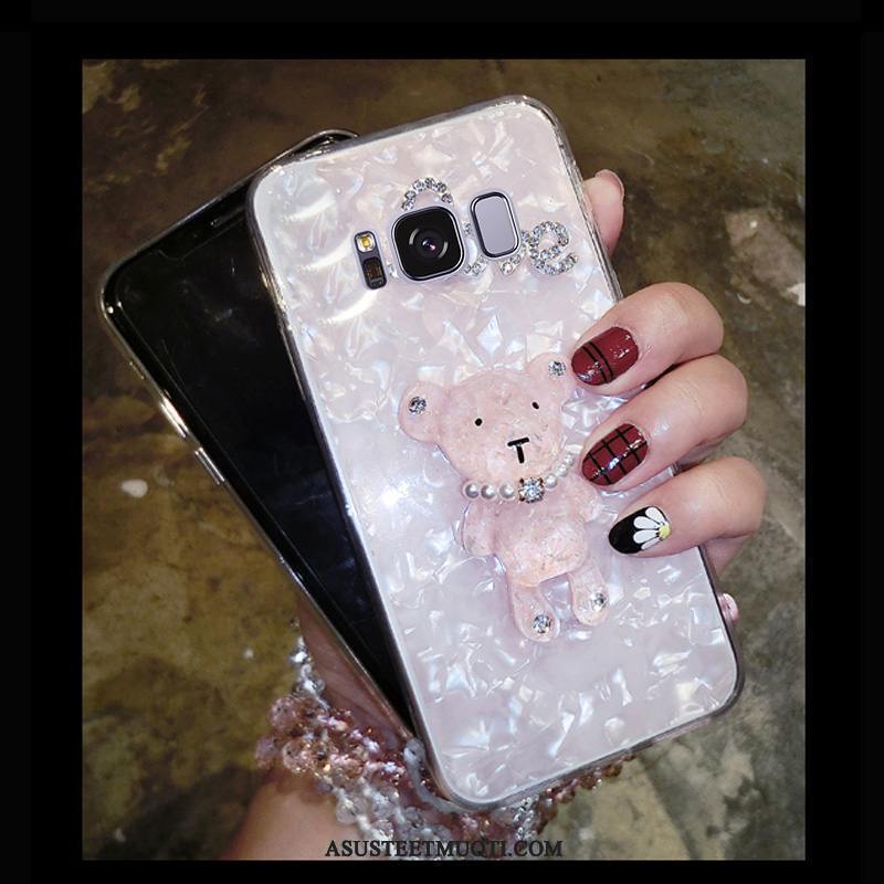 Samsung Galaxy S8+ Kuoret Rhinestone Inlay Trendi Luova Kukkakuvio Kotelo