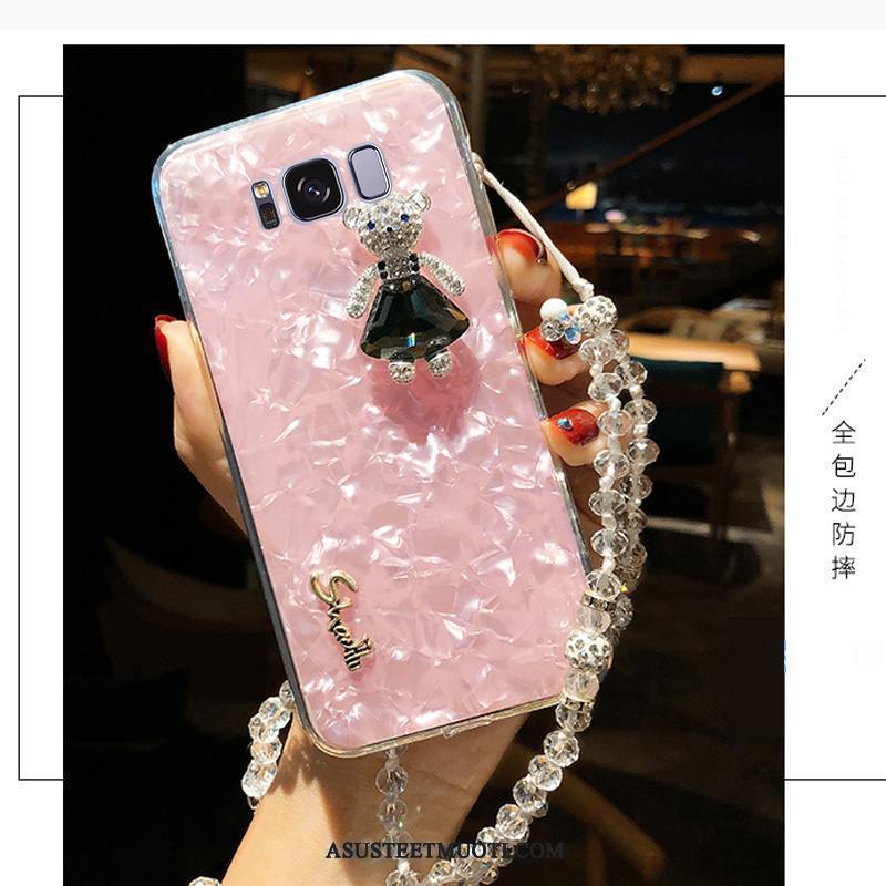 Samsung Galaxy S8+ Kuoret Rhinestone Inlay Trendi Luova Kukkakuvio Kotelo