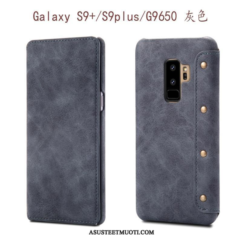 Samsung Galaxy S9+ Kuori Kuoret Murtumaton Puhelimen Sininen Suojaus Nahkakotelo