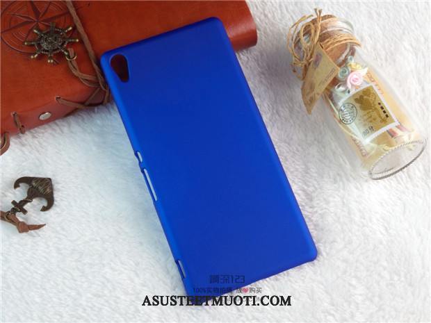 Sony Xperia Xa Kuoret Pesty Suede Kova Yksinkertainen Sininen Kiinteä Väri