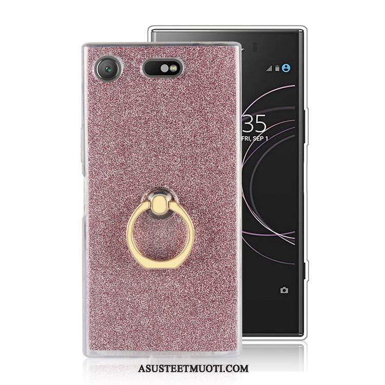 Sony Xperia Xz1 Kuori Kuoret Kotelo Musta Silikoni Pehmeä Neste