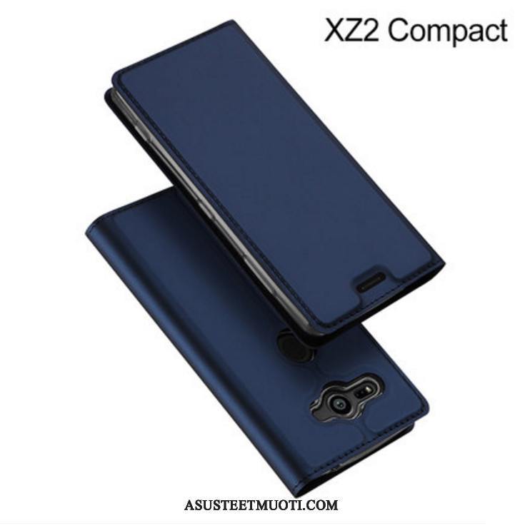 Sony Xperia Xz2 Compact Kuori Kuoret Murtumaton Kulta Nahkakotelo Tuki Puhelimen