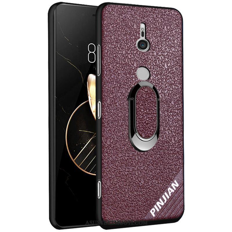 Sony Xperia Xz3 Kuoret Punainen Pesty Suede Silikoni Nahka Kukkakuvio
