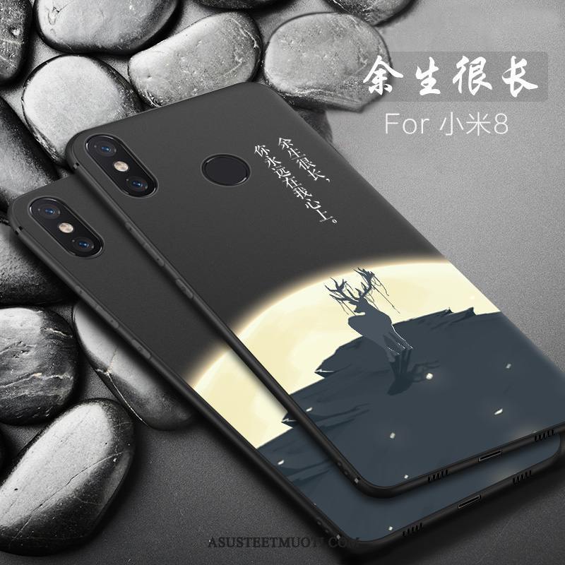 Xiaomi Mi 8 Kuoret Silikoni Kukkakuvio Yksinkertainen Murtumaton Pesty Suede