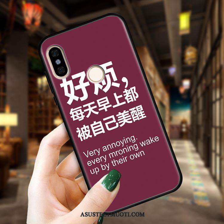 Xiaomi Mi 8 Kuoret Silikoni Pesty Suede Punainen Nuoret Puhelimen