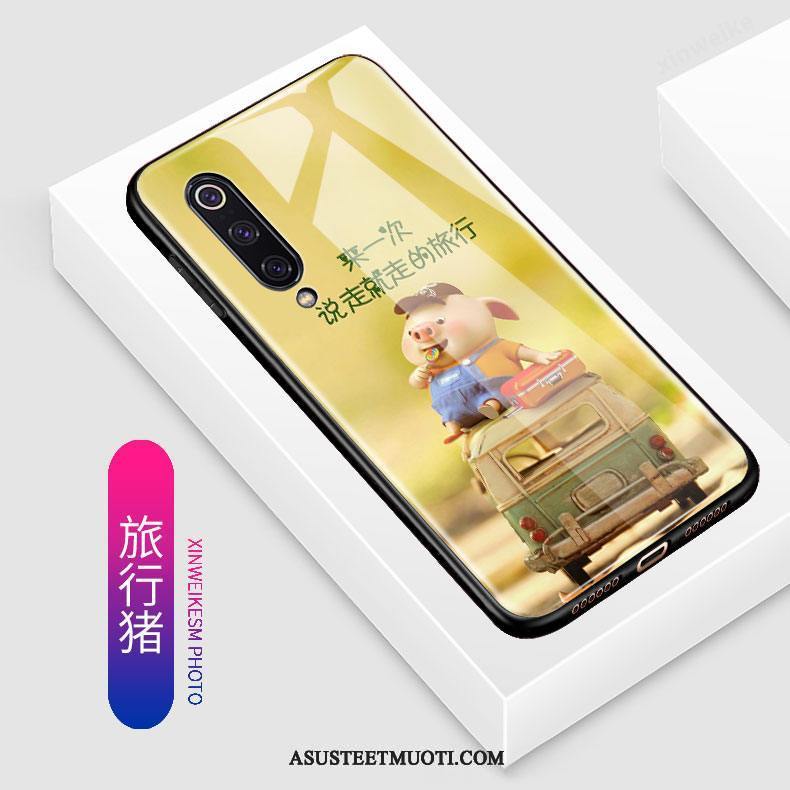 Xiaomi Mi 9 Kuori Kuoret Musta Pesty Suede Tuki Suuntaus All Inclusive
