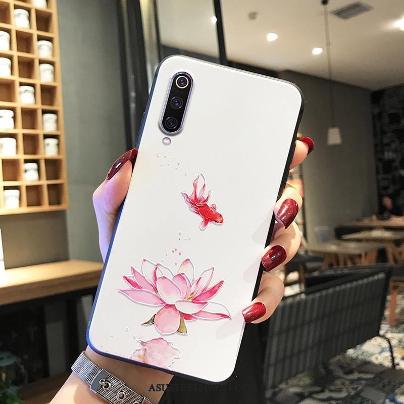 Xiaomi Mi 9 Se Kuoret Violetti Murtumaton Pesty Suede Kohokuviointi Jauhe