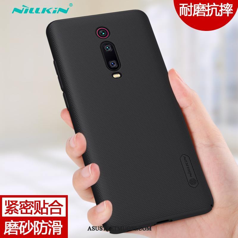 Xiaomi Mi 9t Kuoret Kukkakuvio Kotelo Kova Sininen Pesty Suede