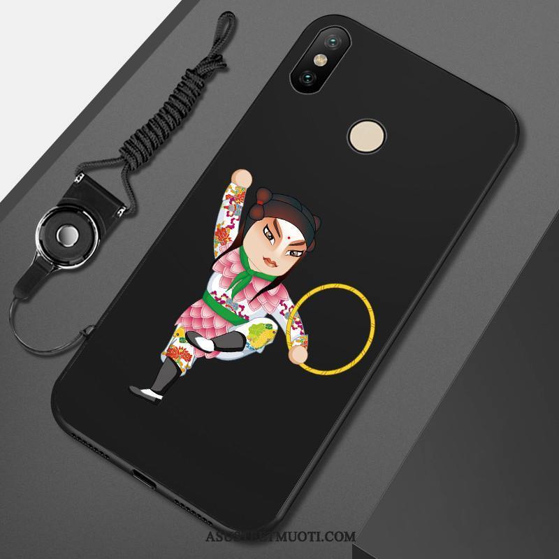 Xiaomi Mi A2 Kuoret Pieni Kuori Sarjakuva Musta Pehmeä Neste