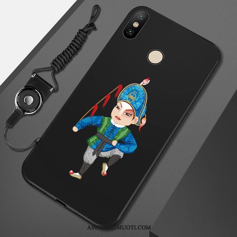 Xiaomi Mi A2 Kuoret Pieni Kuori Sarjakuva Musta Pehmeä Neste