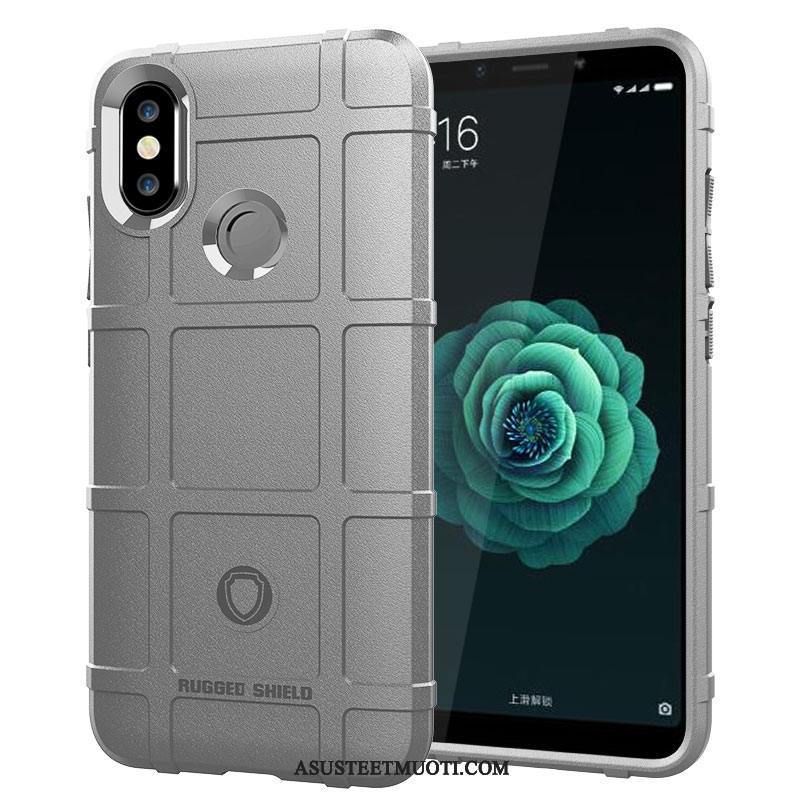 Xiaomi Mi A2 Kuori Kuoret Murtumaton Kotelo Pesty Suede Hemming Yksinkertainen